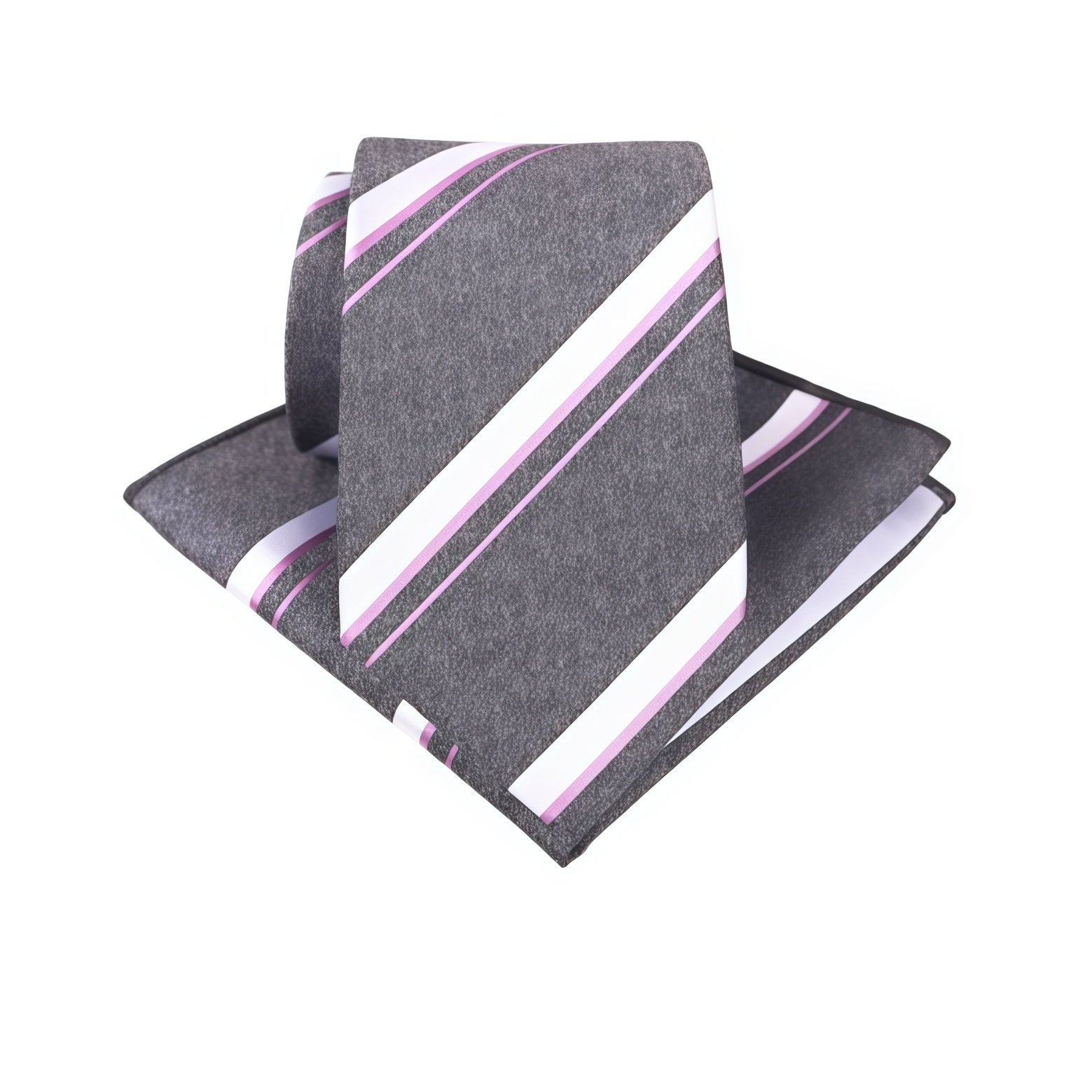 Gray and White Patterned Tie