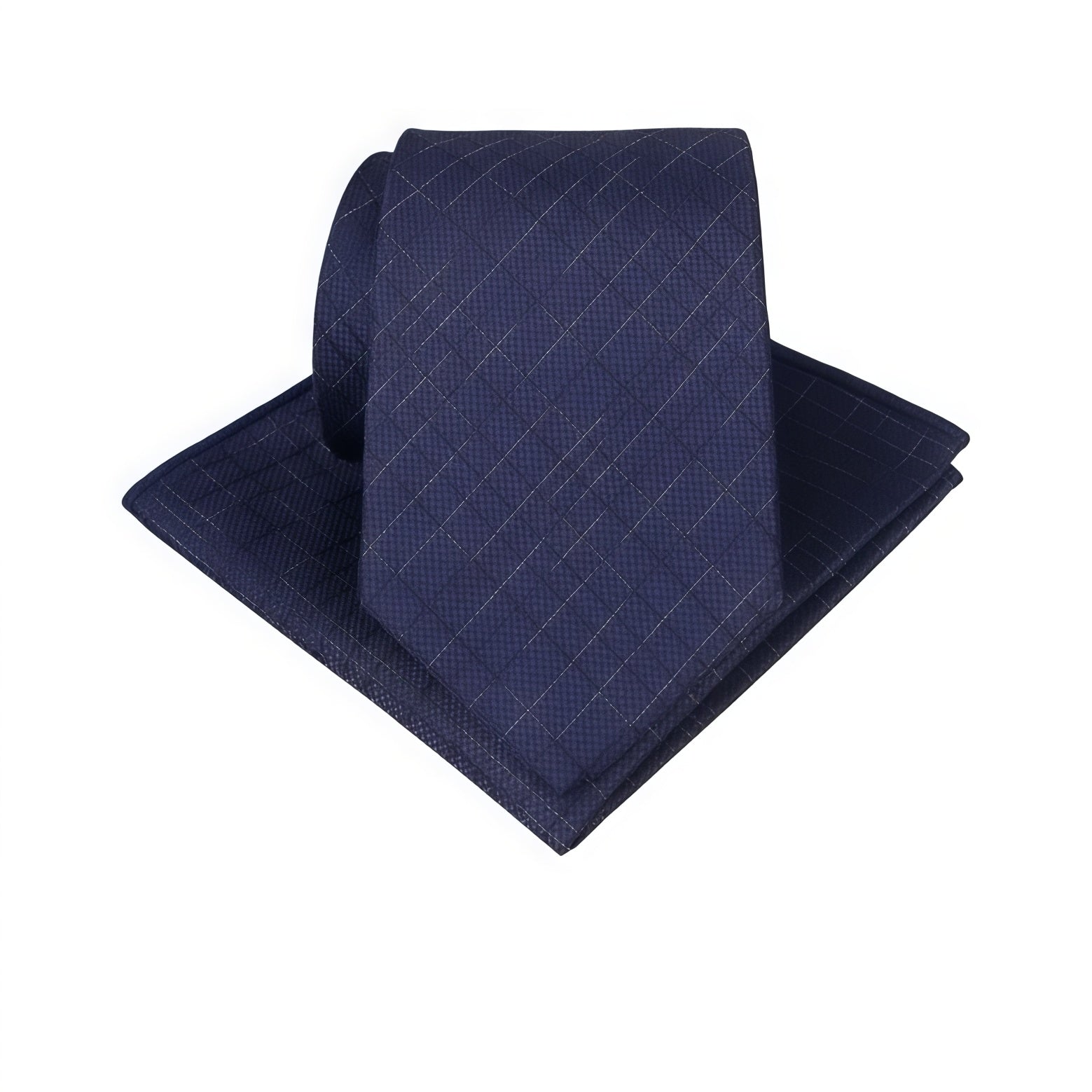 Blue Tie with Black Plaid Tie