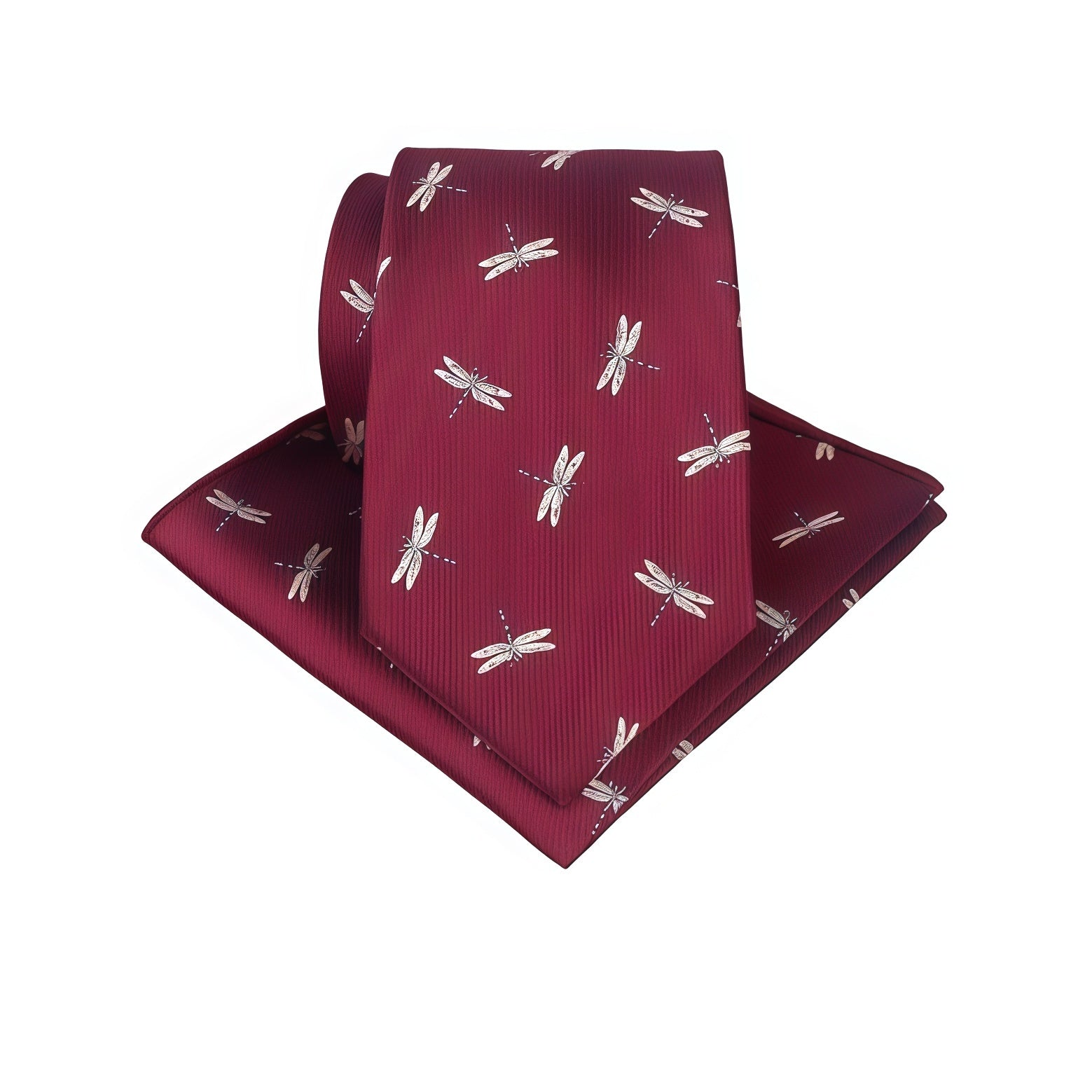 Crimson Dragonfly Motif Tie