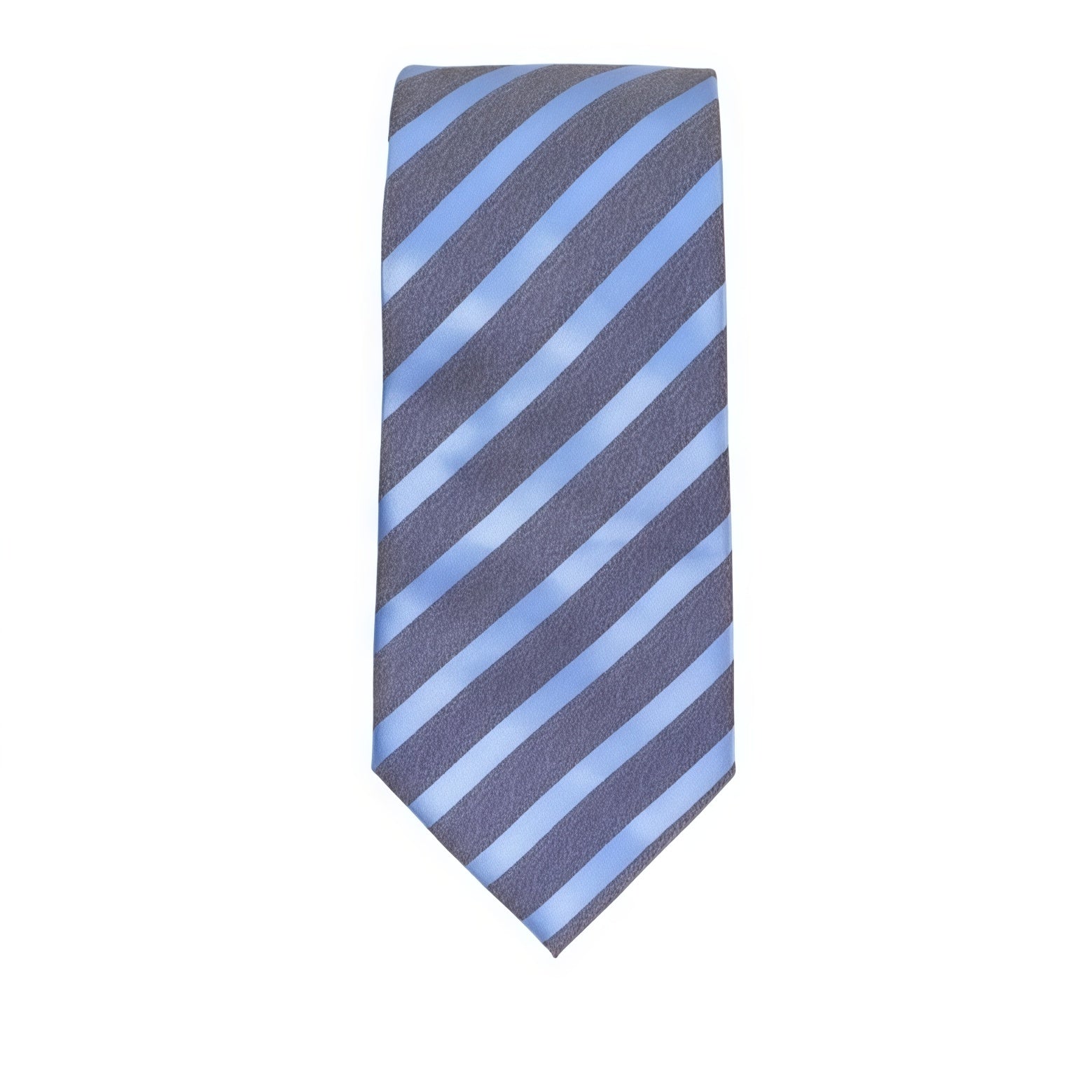 Gray and Blue Striped Tie