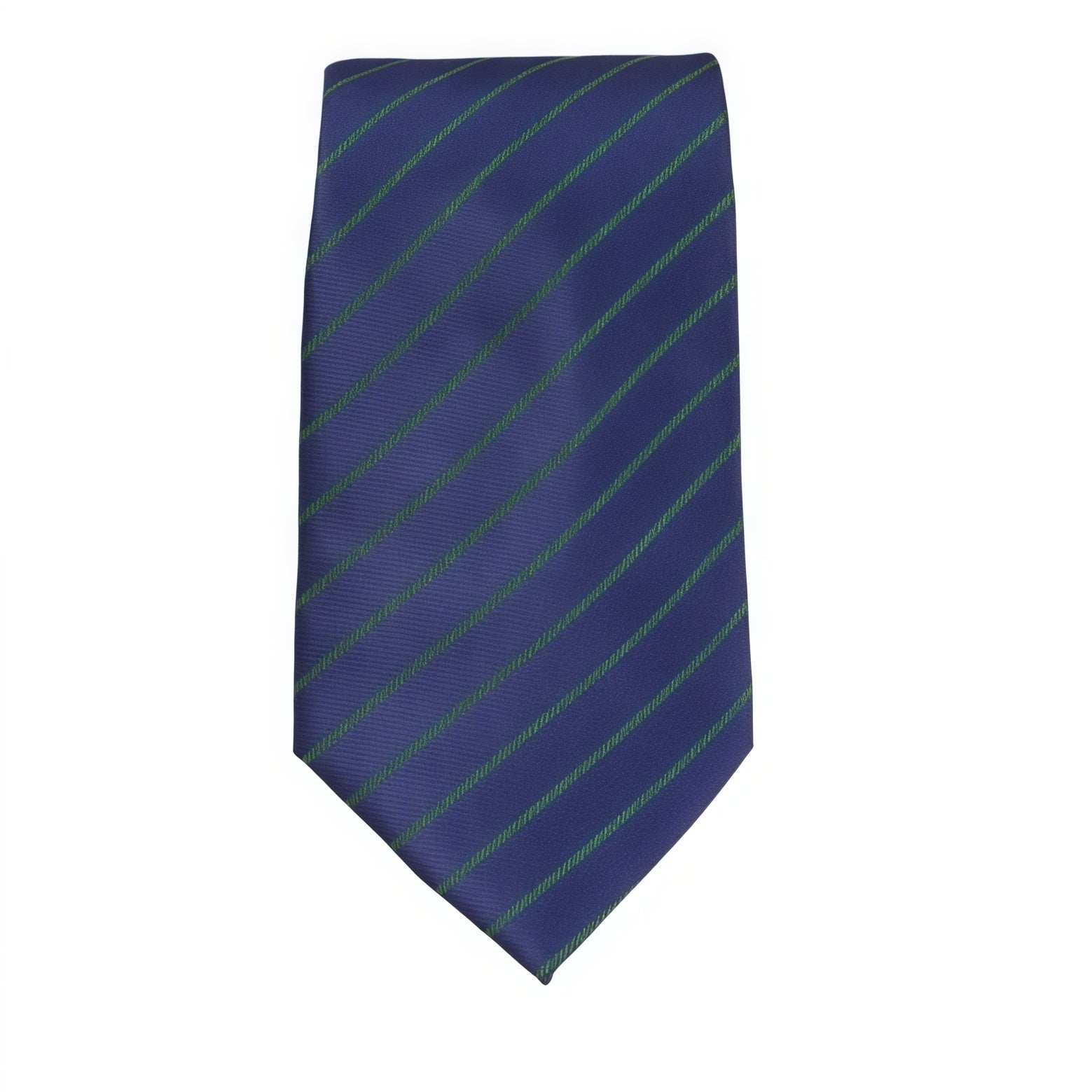 Blue Tie with Olive Green Stripes