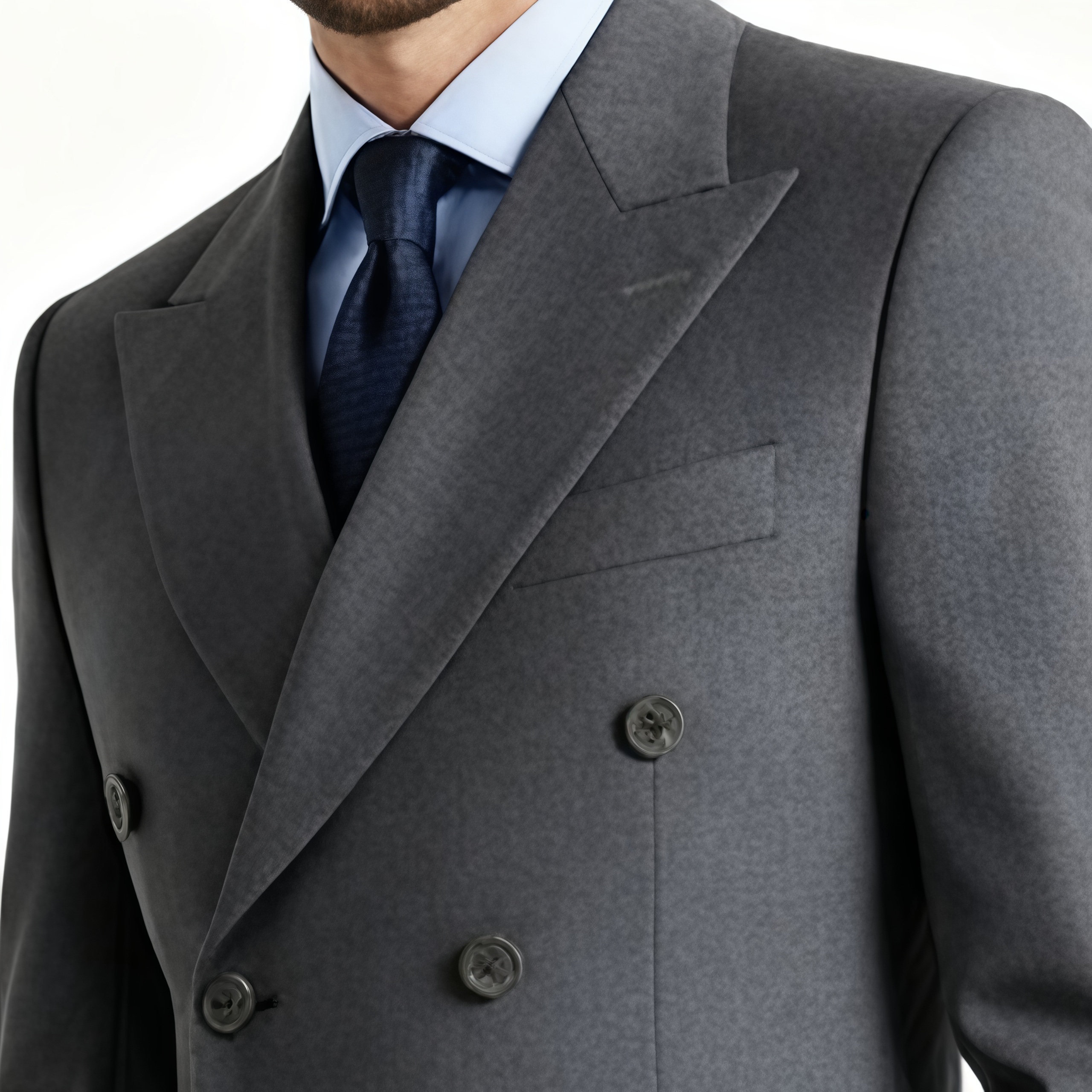 Freedom Island Double-Breasted Wool Suit 3-Piece Set
