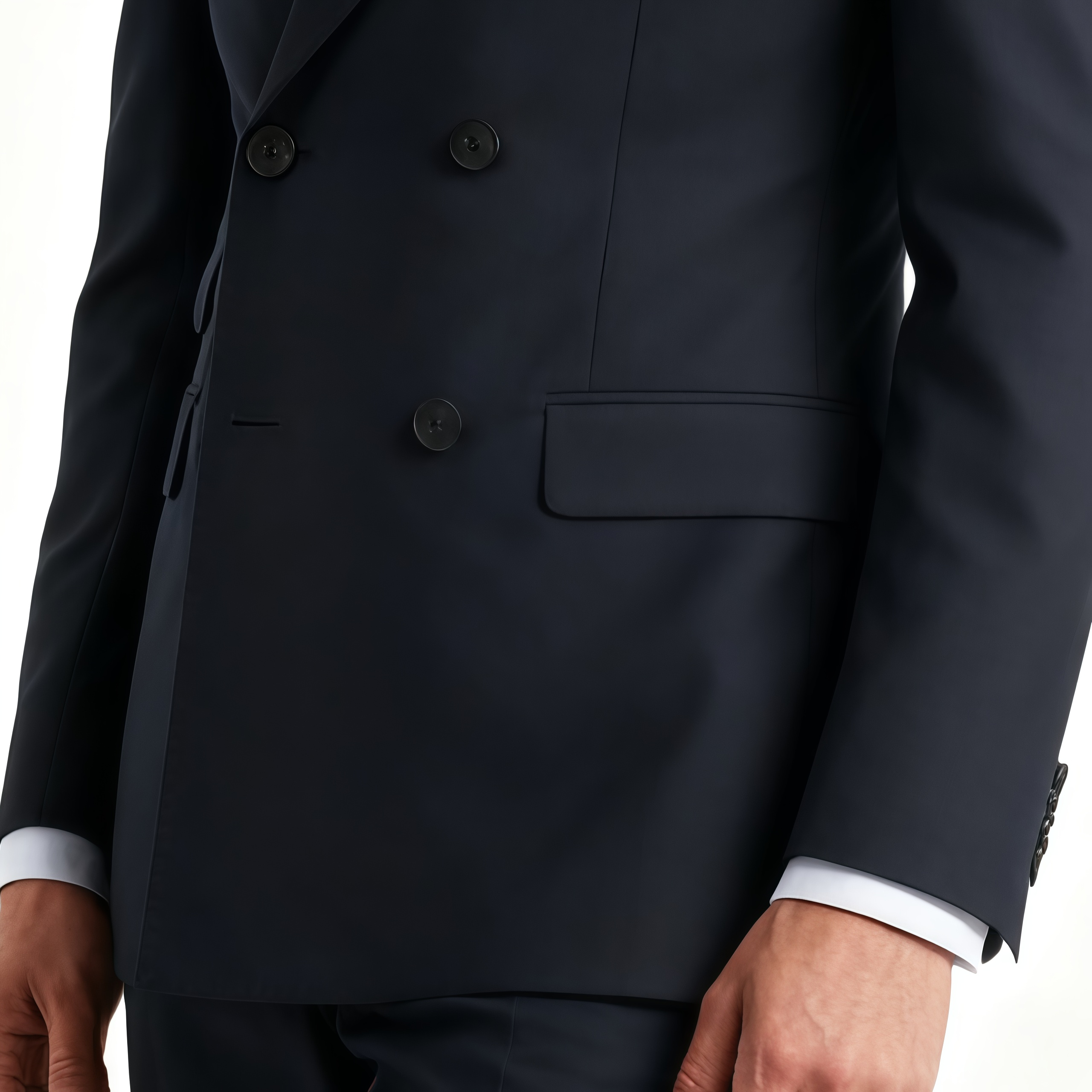 Freedom Island Double-Breasted Wool Suit 3-Piece Set