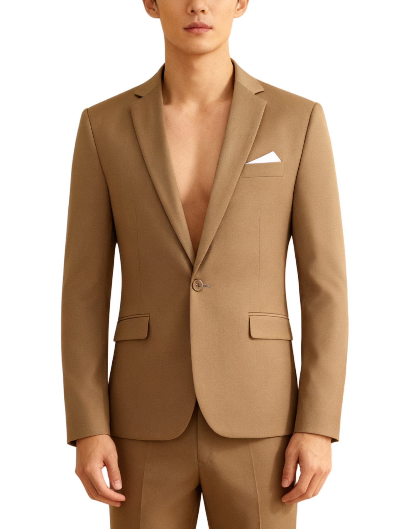 Single-button suit two-piece set (including a beautiful brooch and gift box packaging)