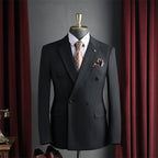 Red wine color double-breasted suit set