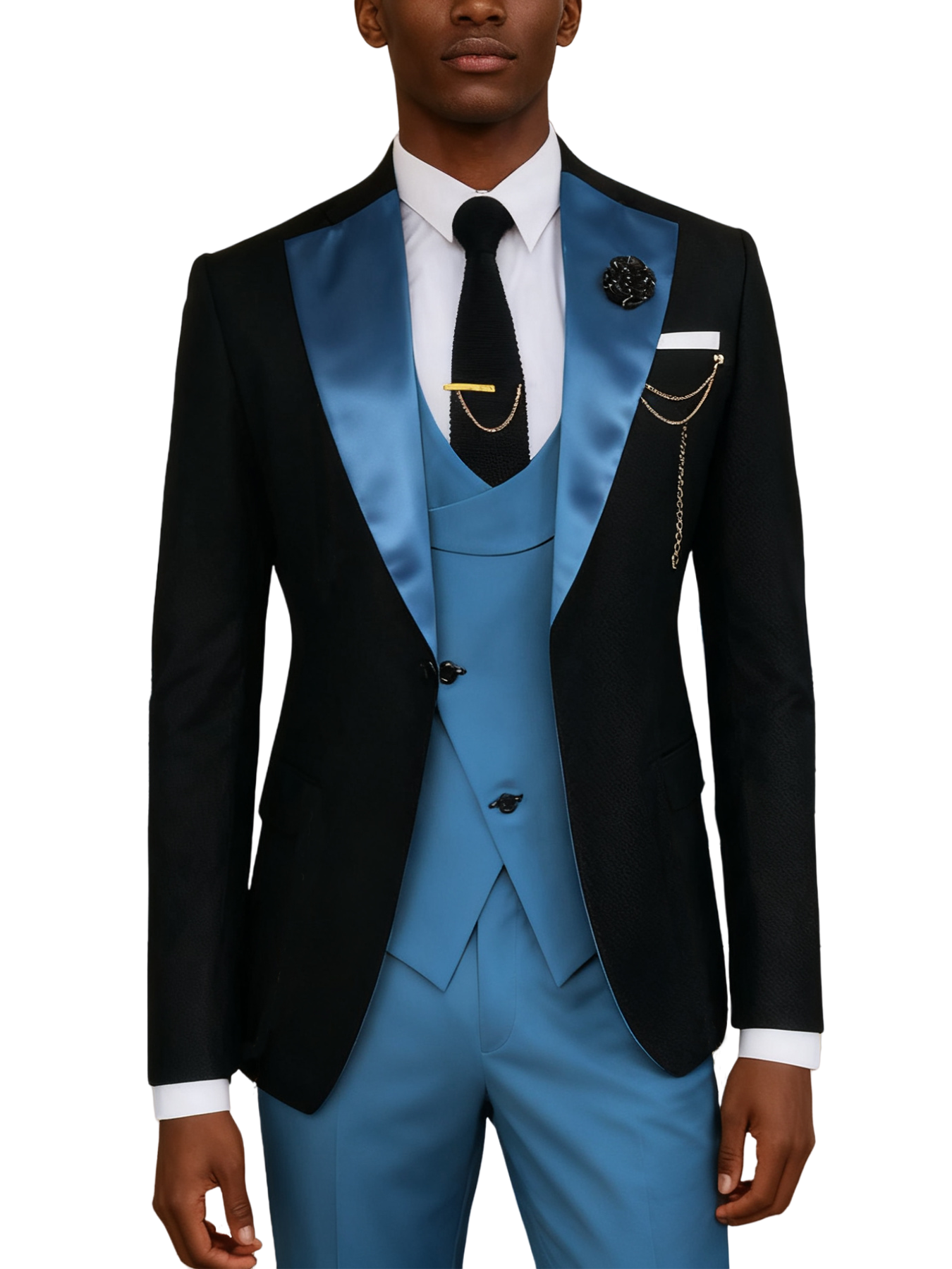 Single-button dress (available in 18 colors) comes with a beautiful random brooch and a gift box.