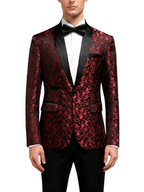 Two-piece Silk-finish Suit with Intricate Pattern