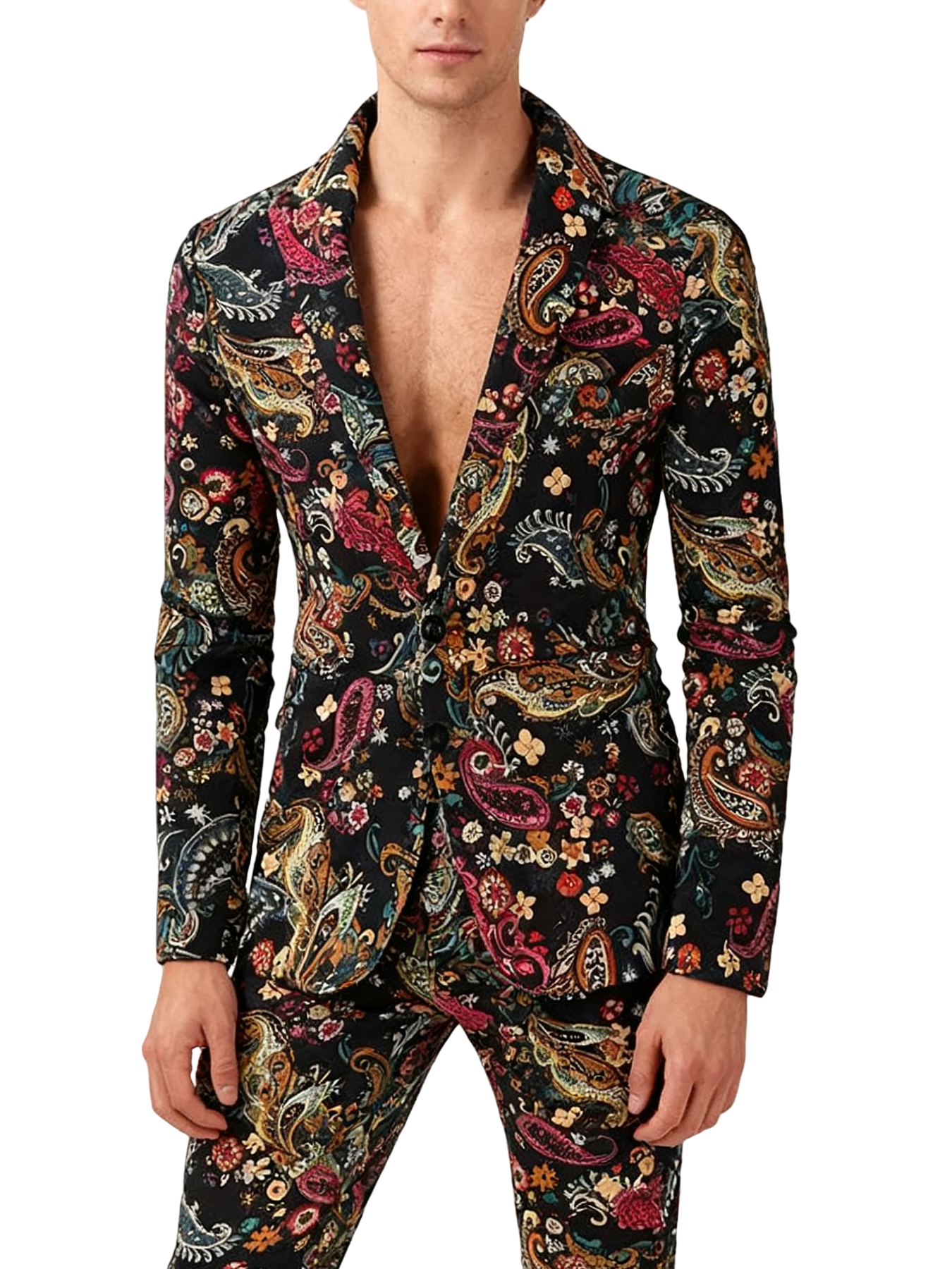 BLACK Printed Suit Set