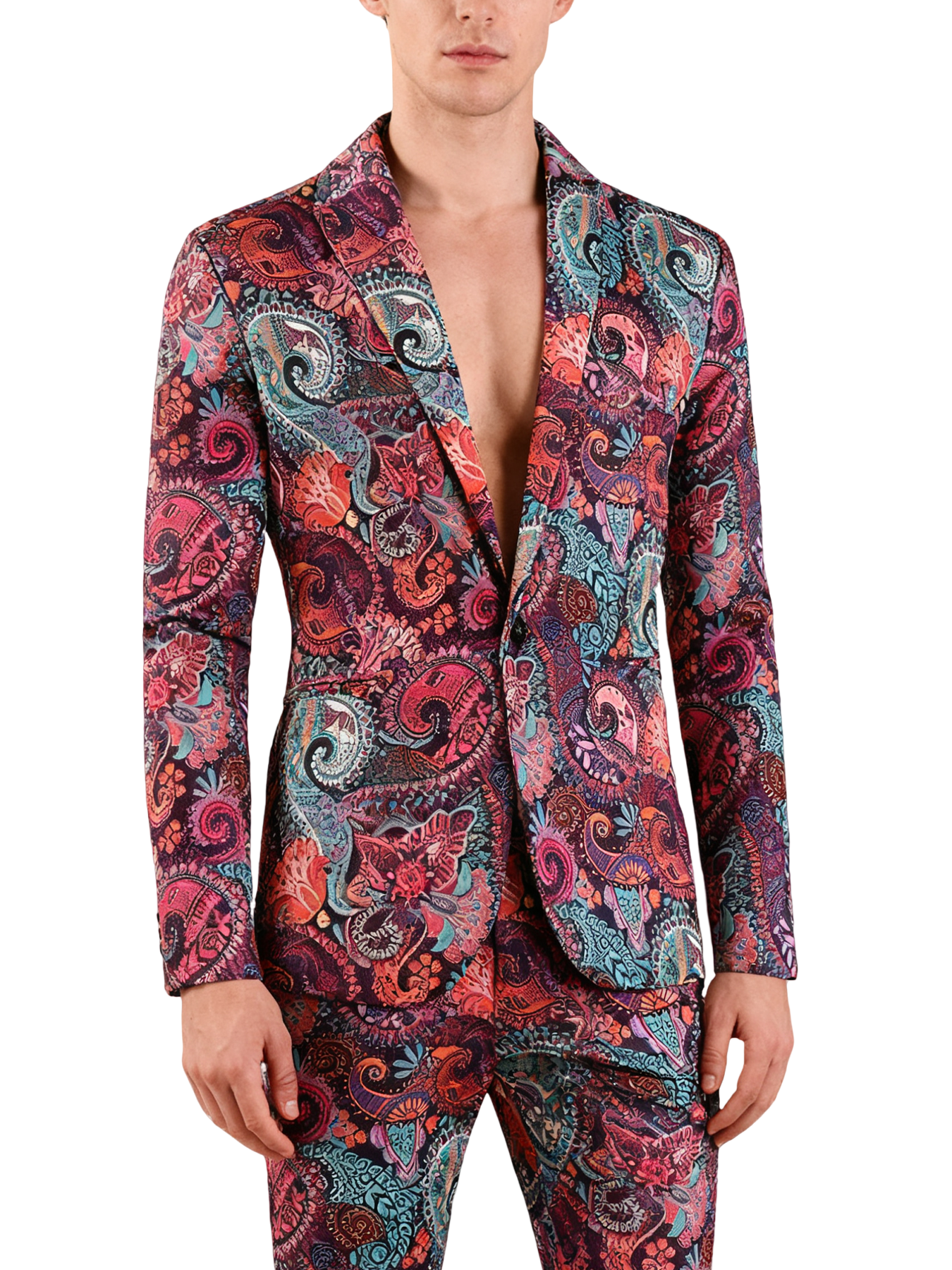Pink Printed Suit Set