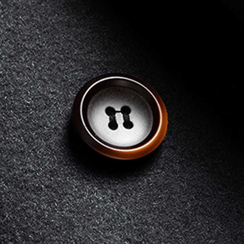 Dark Gray Double-Breasted Pure Wool Overcoat