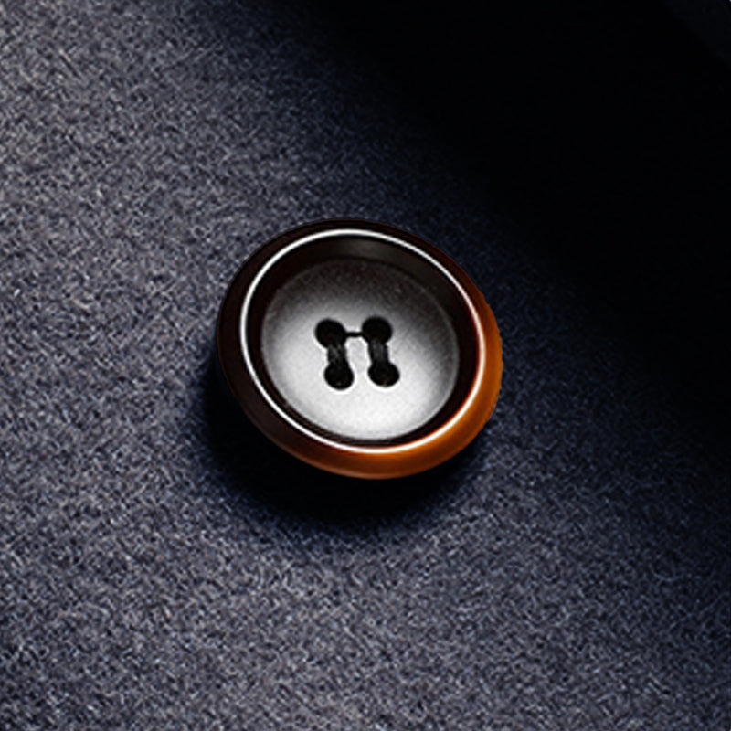 Light Gray Double-Beasted Pure Wool Overcoat