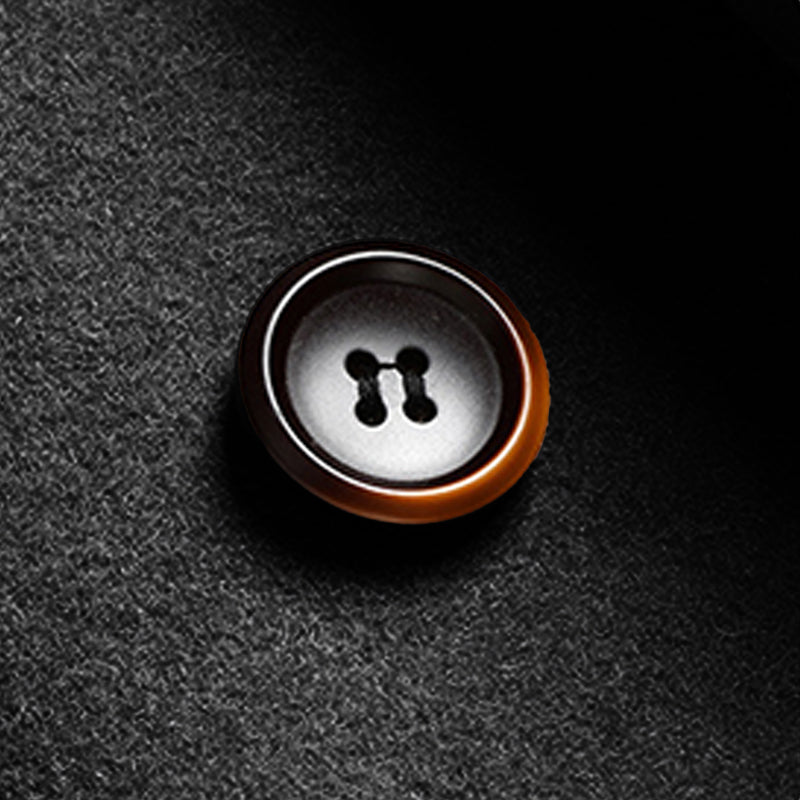 Black Double-Beasted Pure Wool Overcoat