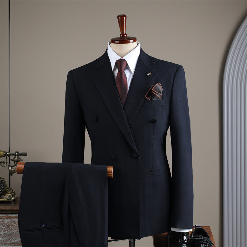 Freedom Island Two-button suit set, consisting of jacket, waistcoat and trousers in a three-piece set, with an adjustable belt, packed in a gift box.