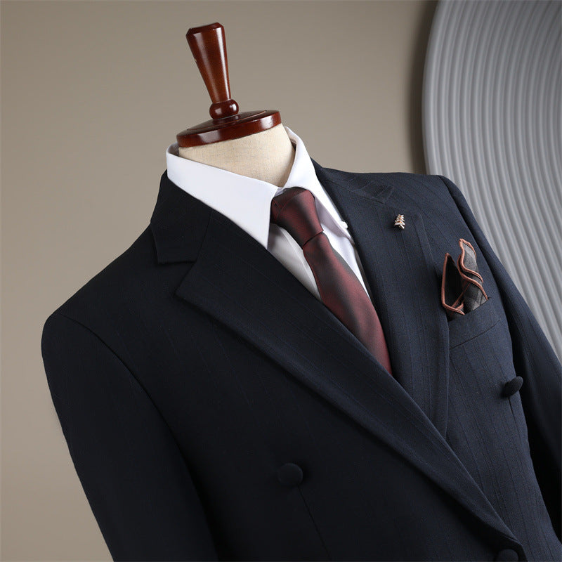 Freedom Island Two-button suit set, consisting of jacket, waistcoat and trousers in a three-piece set, with an adjustable belt, packed in a gift box.