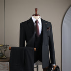 Freedom Island Two-button suit set, consisting of jacket, waistcoat and trousers in a three-piece set, with an adjustable belt, packed in a gift box.