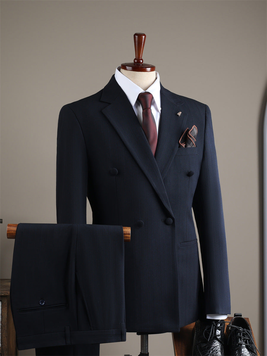 Freedom Island Two-button suit set, consisting of jacket, waistcoat and trousers in a three-piece set, with an adjustable belt, packed in a gift box.