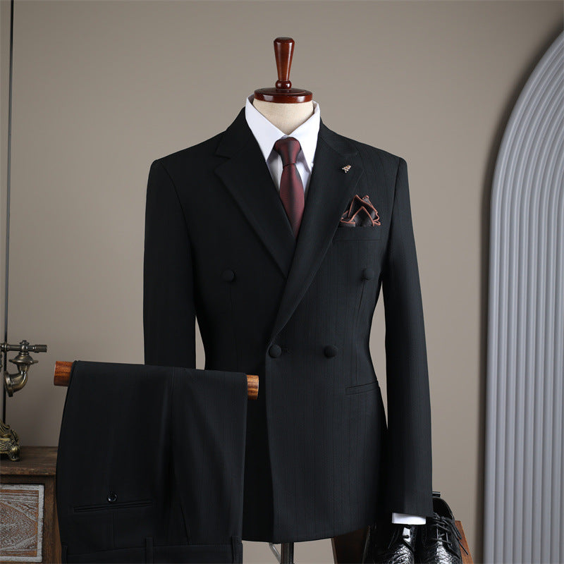 Freedom Island Two-button suit set, consisting of jacket, waistcoat and trousers in a three-piece set, with an adjustable belt, packed in a gift box.