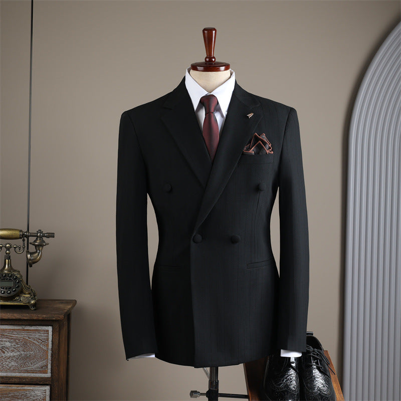 Freedom Island Two-button suit set, consisting of jacket, waistcoat and trousers in a three-piece set, with an adjustable belt, packed in a gift box.
