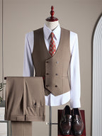 Freedom Island Double-Breasted Wool Suit 3-Piece Set – Available in Three Colors