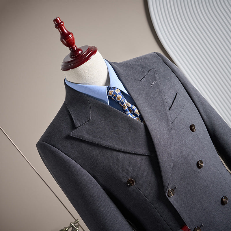 Freedom Island Double-Breasted Wool Suit 3-Piece Set – Available in Three Colors