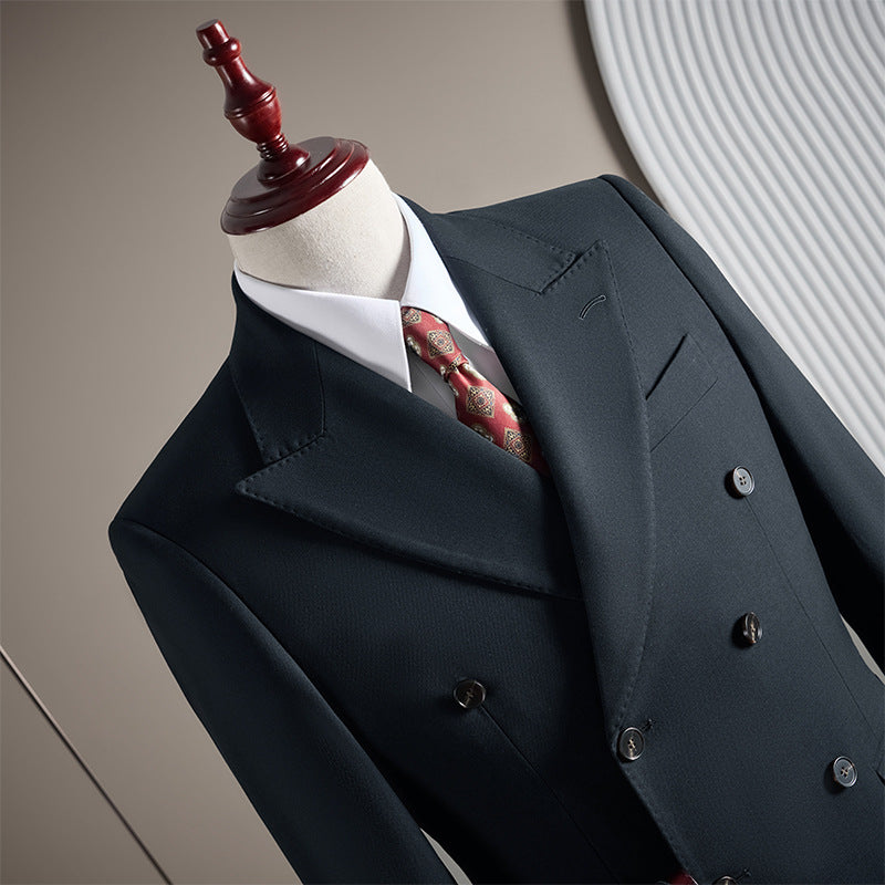 Freedom Island Double-Breasted Wool Suit 3-Piece Set – Available in Three Colors
