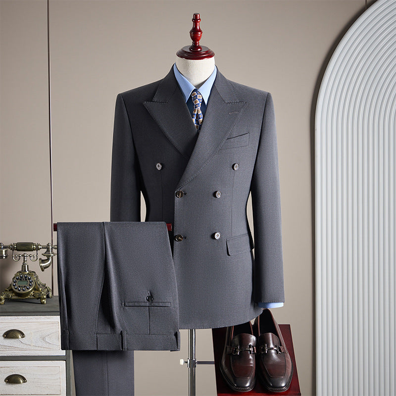 Freedom Island Double-Breasted Wool Suit 3-Piece Set – Available in Three Colors