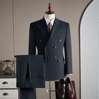 Freedom Island Double-Breasted Wool Suit 3-Piece Set – Available in Three Colors