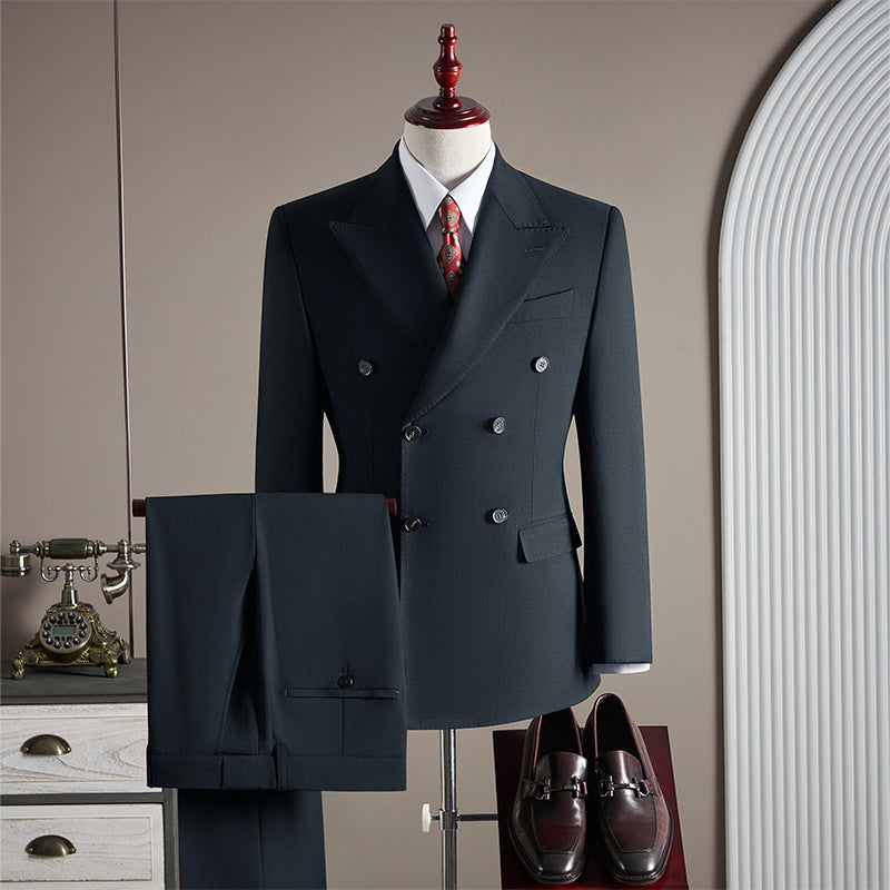 Freedom Island Double-Breasted Wool Suit 3-Piece Set – Available in Three Colors