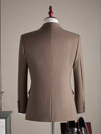 Freedom Island Double-Breasted Wool Suit 3-Piece Set – Available in Three Colors