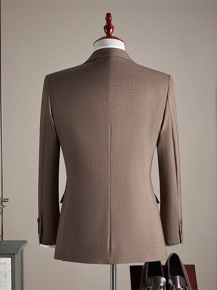 Freedom Island Double-Breasted Wool Suit 3-Piece Set – Available in Three Colors