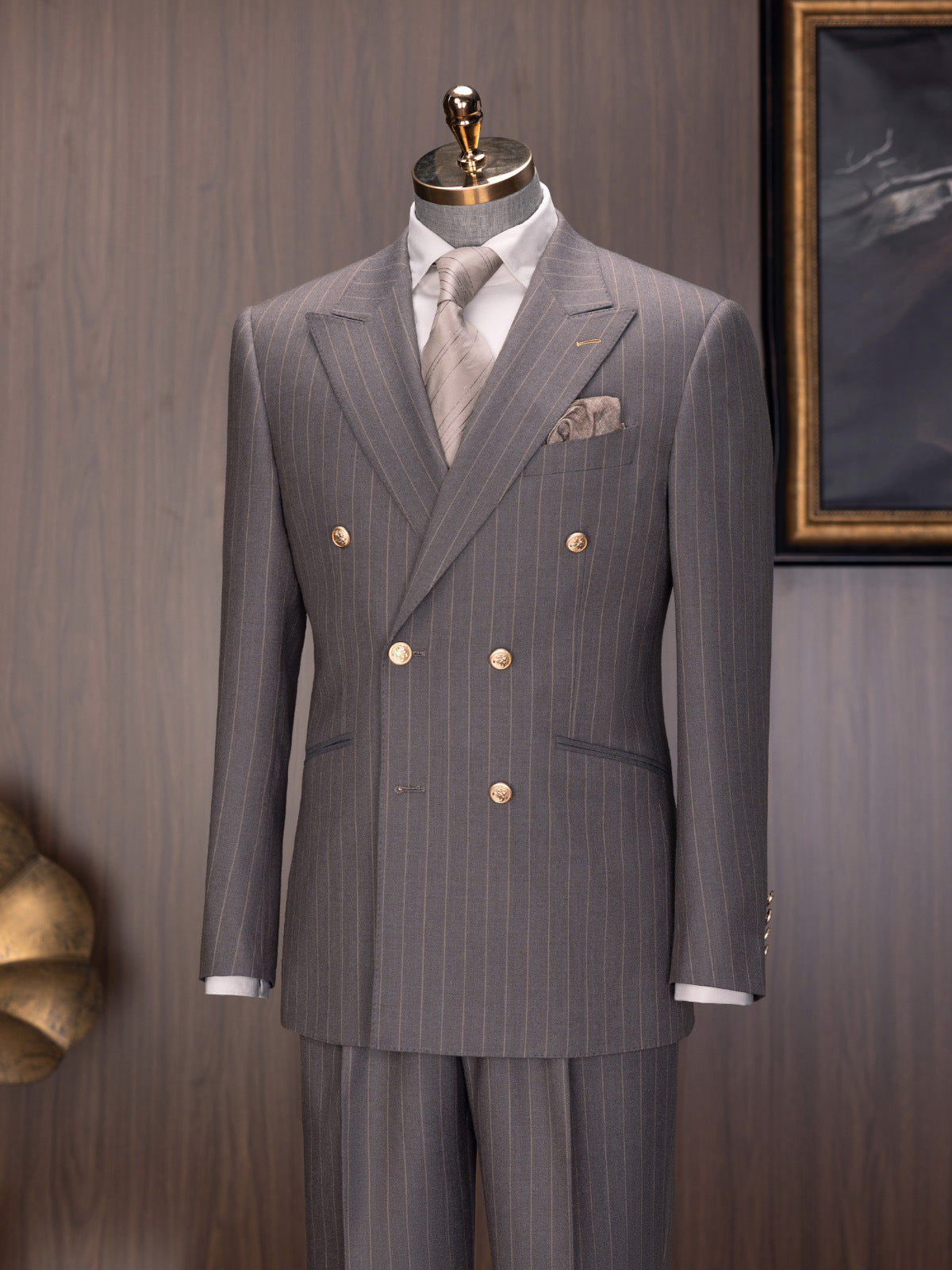 Wool Double-Breasted Three-Piece Suit