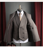 Red wine color double-breasted suit set