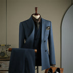 Freedom Island Striped Double-Peaked Suit, including a brooch and gift box packaging