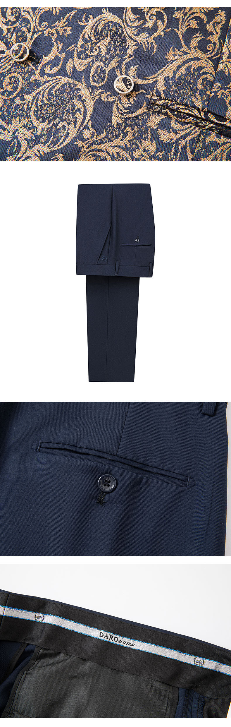 Single-Breasted One-Button Tailcoat Three-Piece Suit (Available in Six Colors)