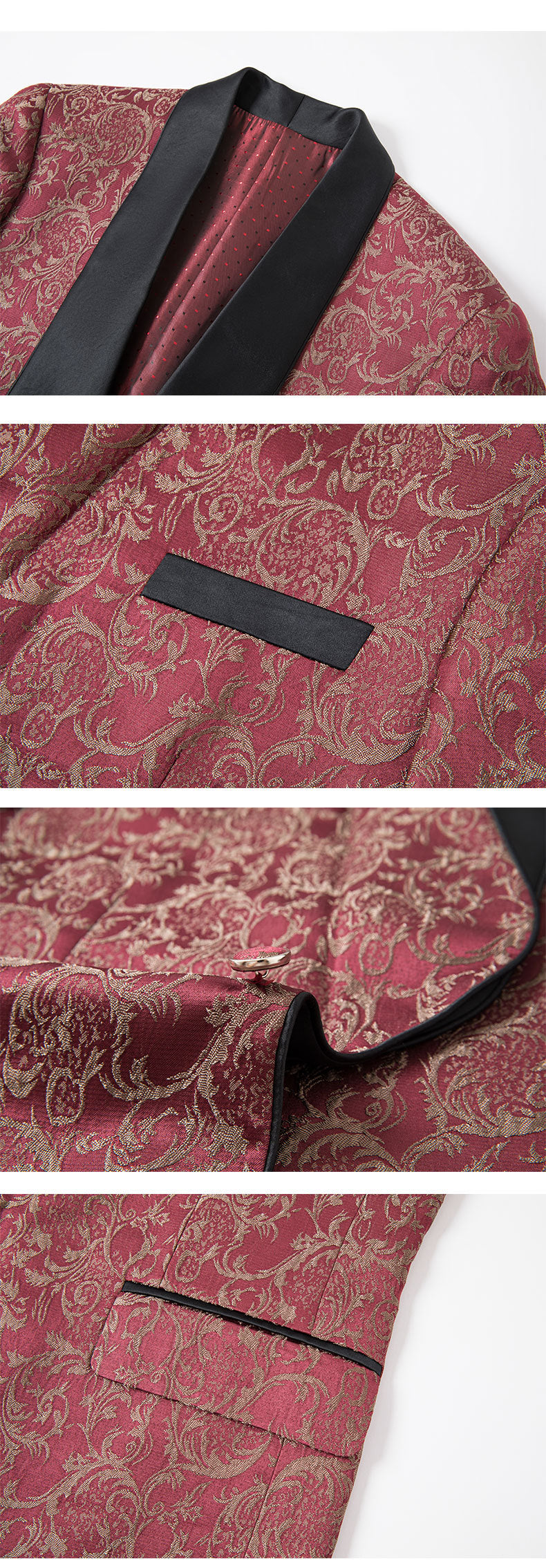 Single-Breasted One-Button Tailcoat Three-Piece Suit (Available in Six Colors)