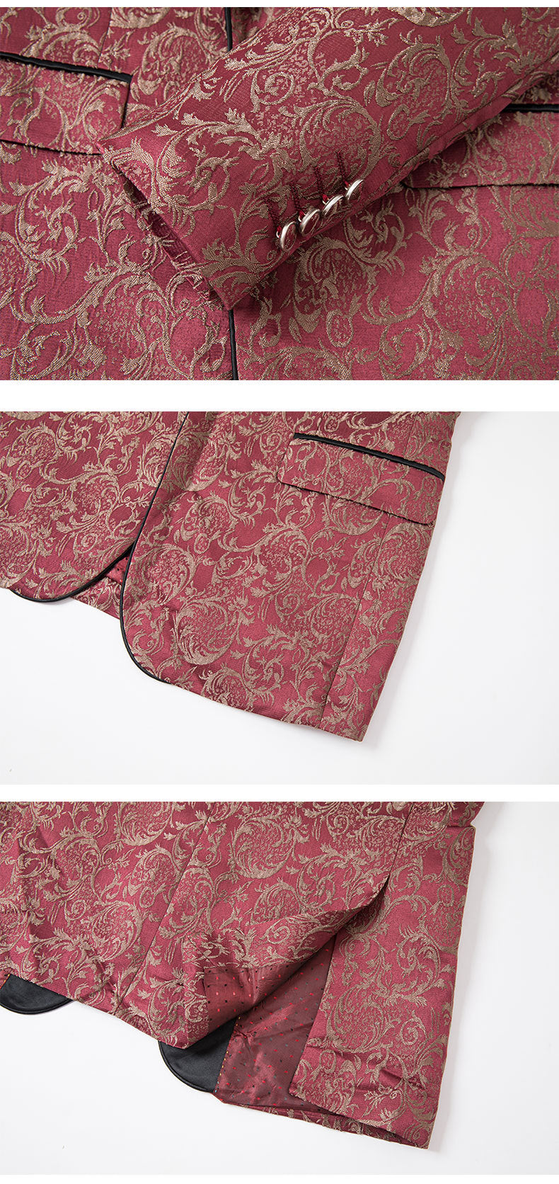 Single-Breasted One-Button Tailcoat Three-Piece Suit (Available in Six Colors)