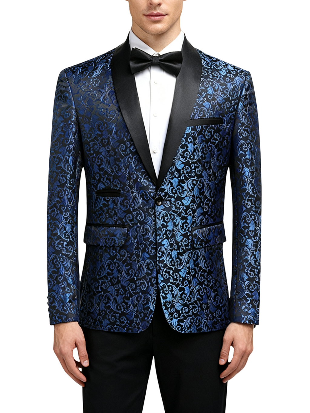 Two-piece Silk-finish Suit with Intricate Pattern