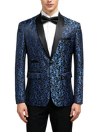 Two-piece Silk-finish Suit with Intricate Pattern