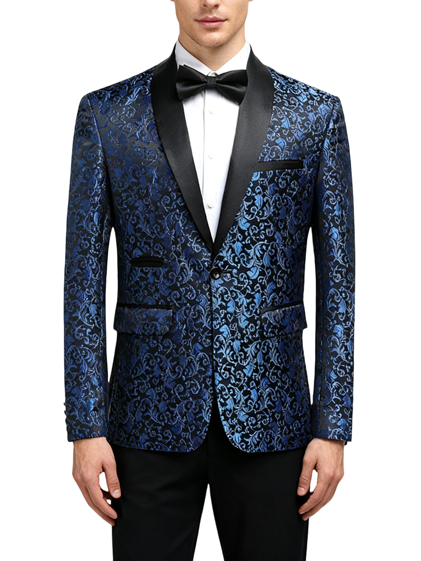 Two-piece Silk-finish Suit with Intricate Pattern