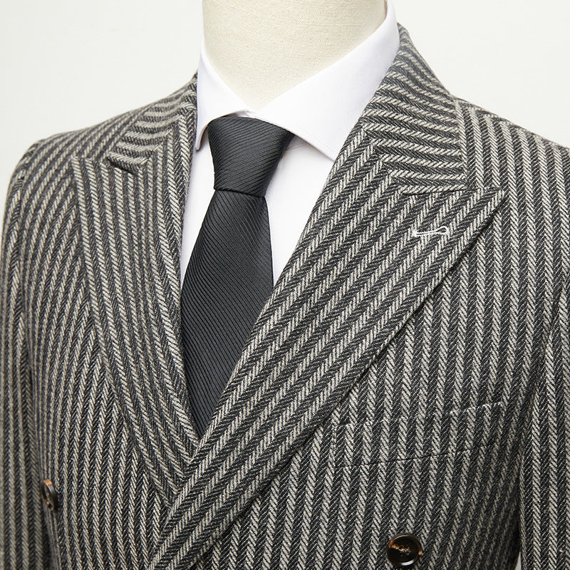 Wool Pinstripe 2-Piece Suit