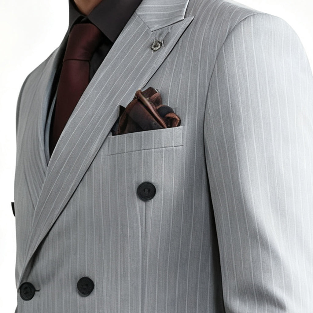 Classic Striped Wool Suit 3-Piece Set