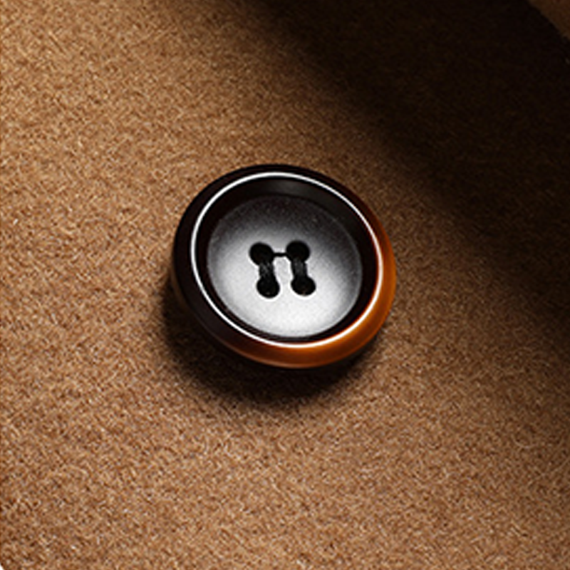 Brown Double-Beasted Pure Wool Overcoat