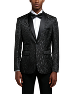 Two-piece Silk-finish Suit with Intricate Pattern