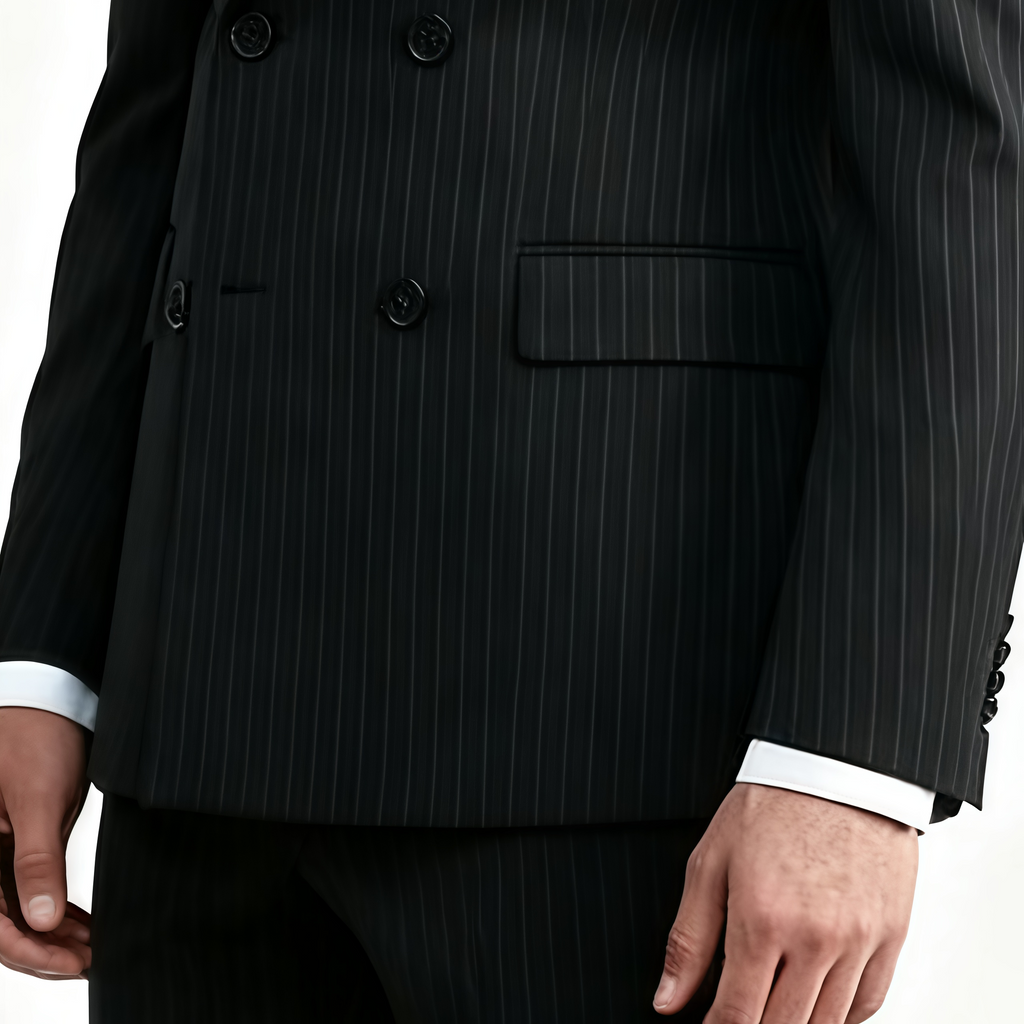 Classic Striped Wool Suit 3-Piece Set