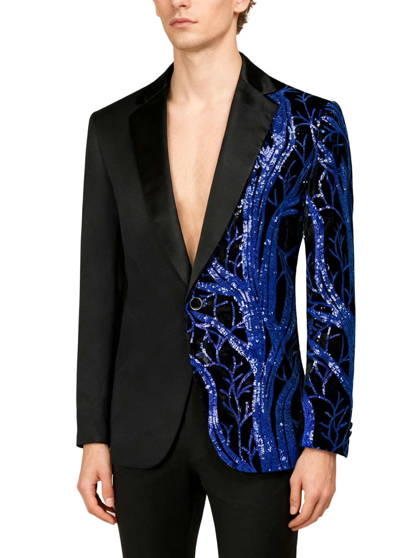 Jeweled Leaf Patchwork Suit Set (Includes a Delicate Brooch and Gift Box)