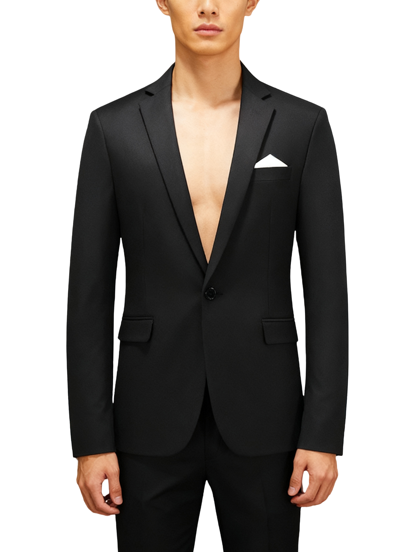 Single-button suit two-piece set (including a beautiful brooch and gift box packaging)