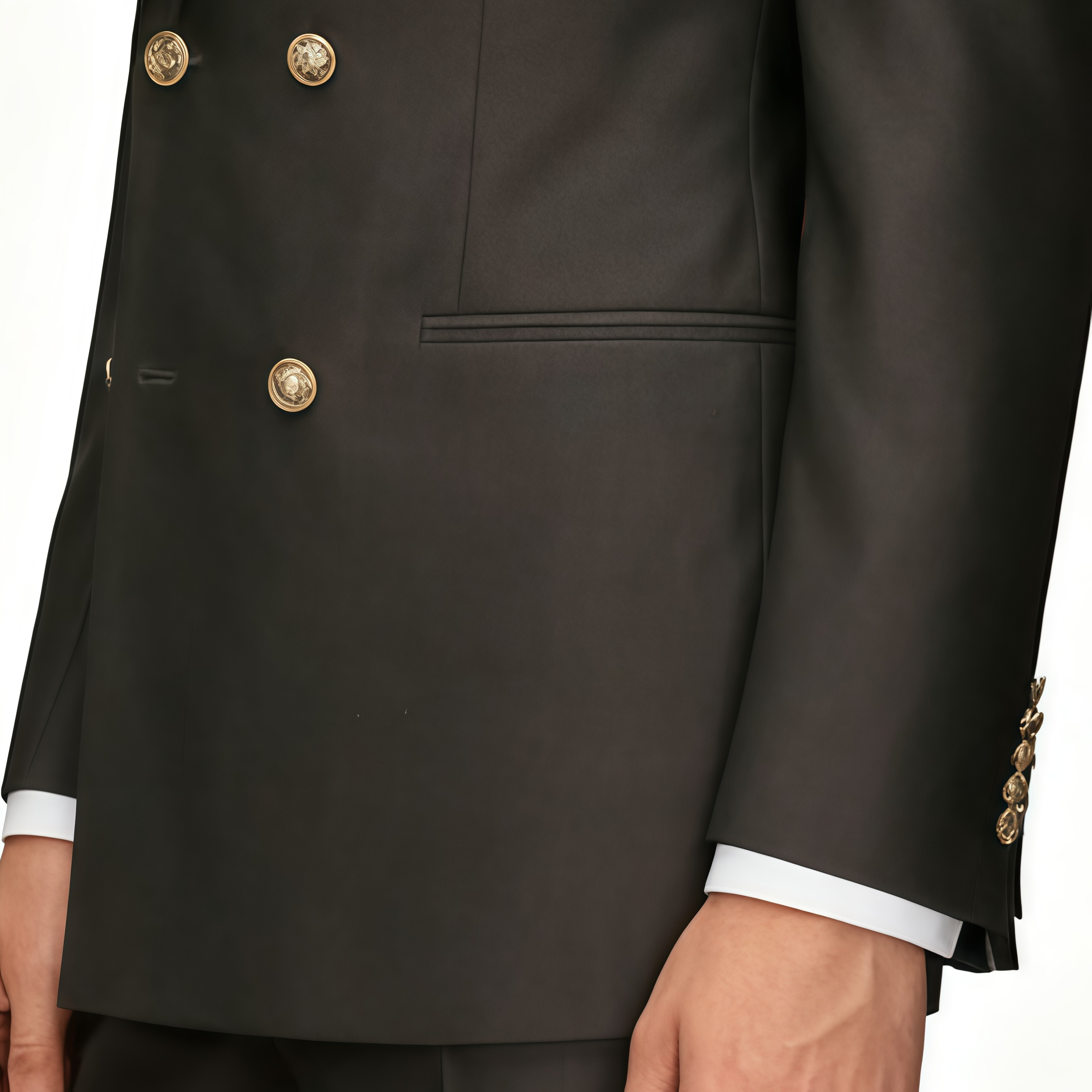 Classic Double-Breasted Dark Brown Suit