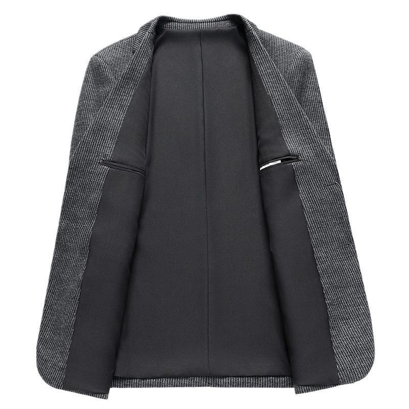 Classic Two-Button Striped Wool Blazer