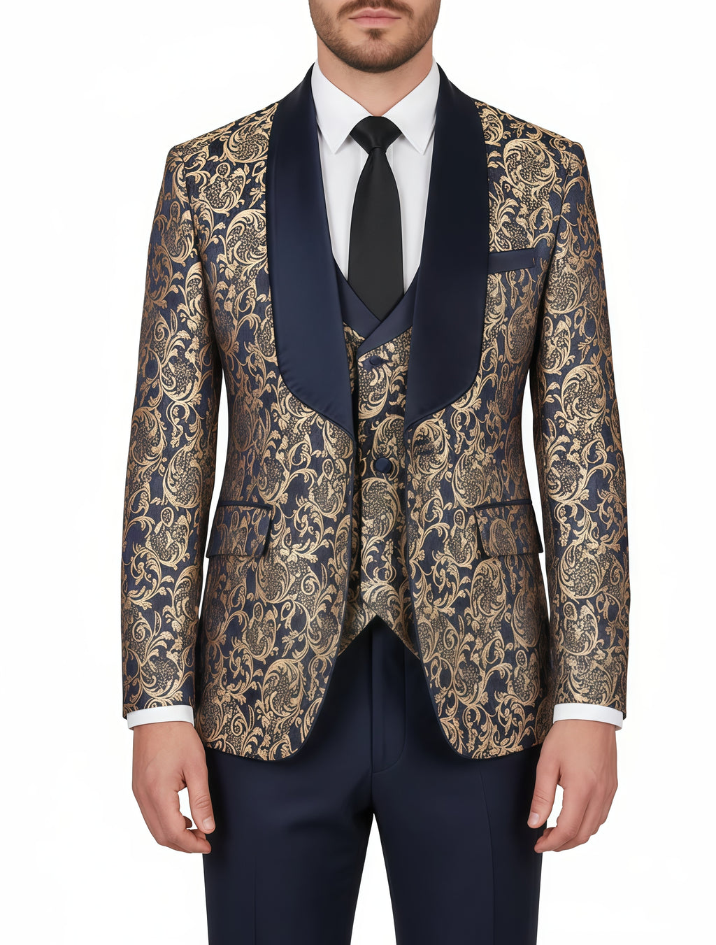 Single-Breasted One-Button Tailcoat Three-Piece Suit (Available in Six Colors)
