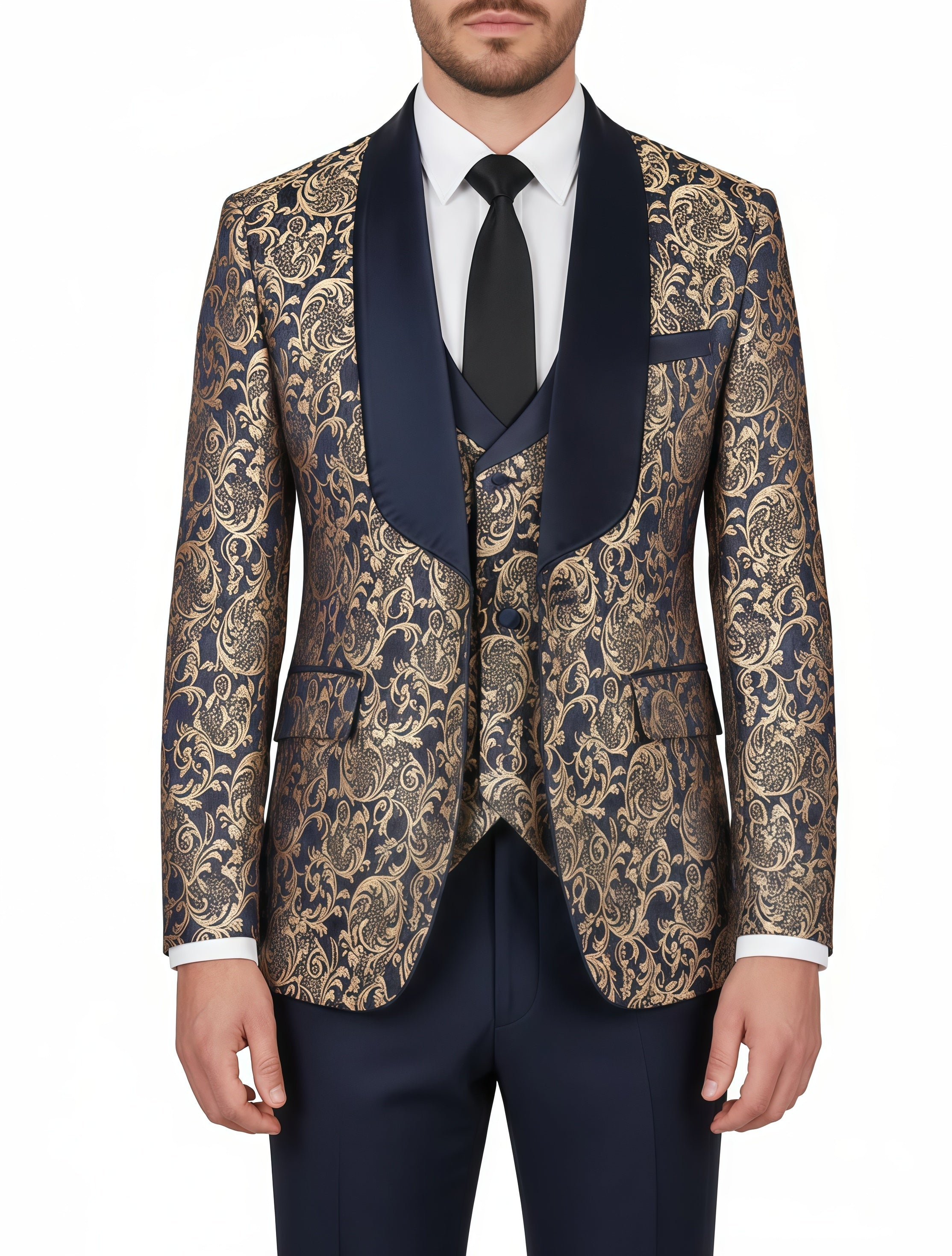 Single-Breasted One-Button Tailcoat Three-Piece Suit (Available in Six Colors)